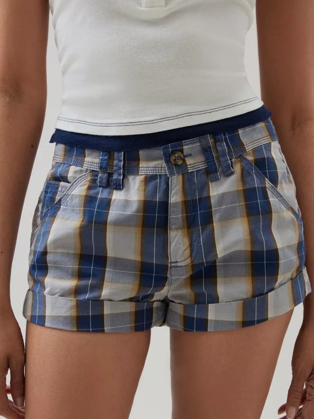 Urban Outfitters Plaid Micro Short